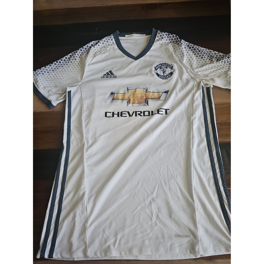 Adidas Manchester United 2016/17 Third Jersey White Gray Chevrolet Climacool 080